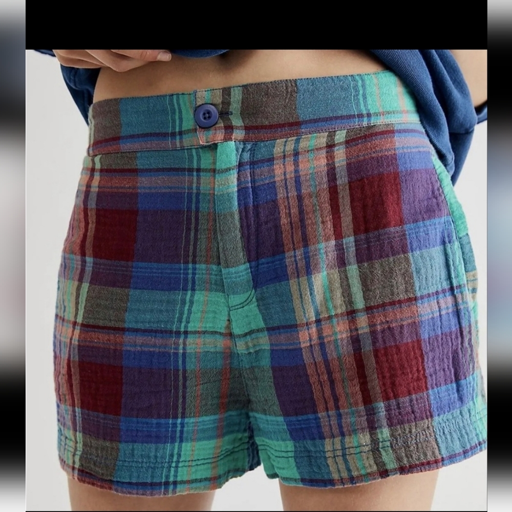 Free People Isla Plaid Shorts